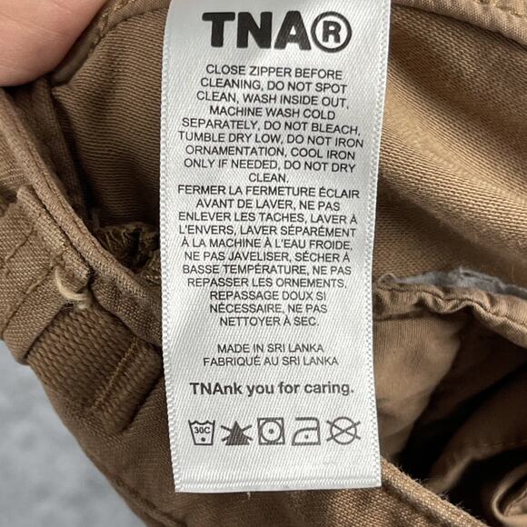 Aritzia TNA Cargo Pants Womens 6 Tan Utility Baggy Relaxed Grunge Skater - Picture 15 of 16